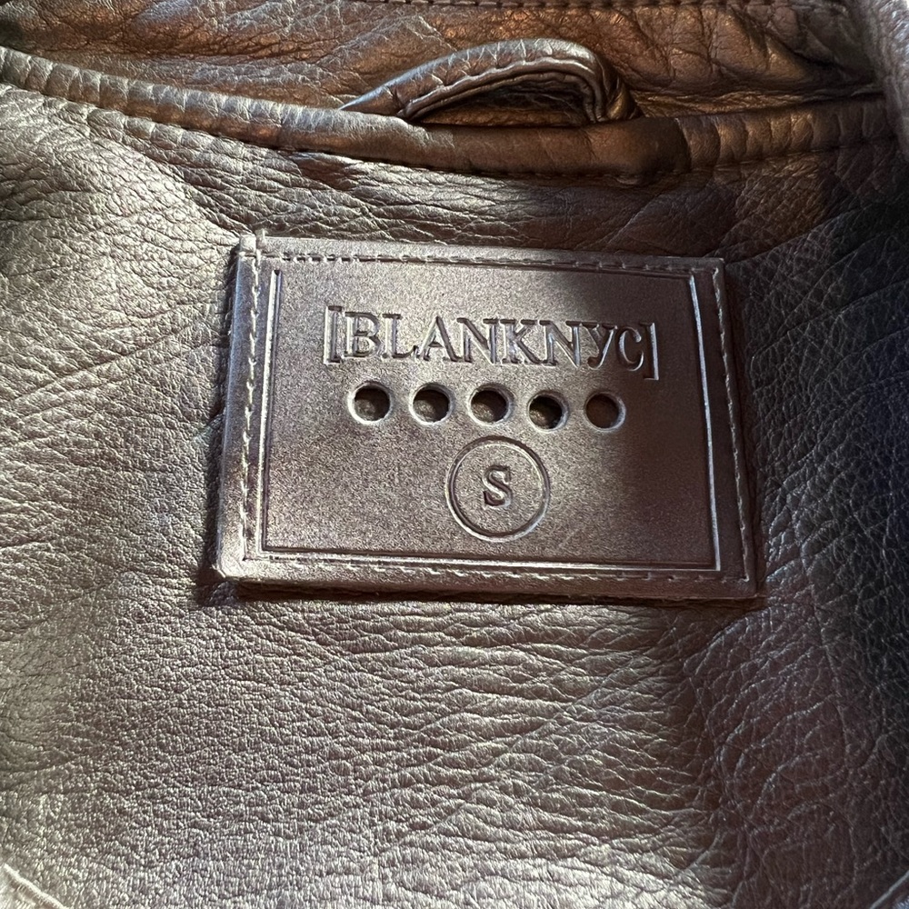 Blank nyc platinum / gunmetal leather (faux) motor jacket